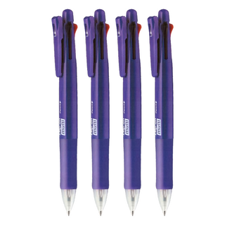 ZEBRA 斑馬牌 四色五合一 多功能原子筆 - B4SA1-EVI, 紫色, 4支