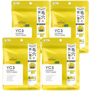 PDC 無暇美肌VC3面膜 維他命C面膜 收毛孔 保濕 提亮膚色 舒緩肌膚, 7片, 4包