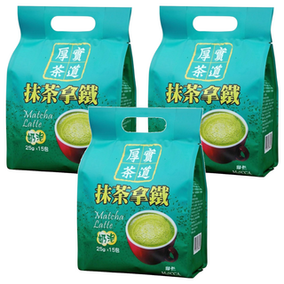 MOCCA 摩卡 厚實茶道 抹茶拿鐵, 25g, 15包, 3袋