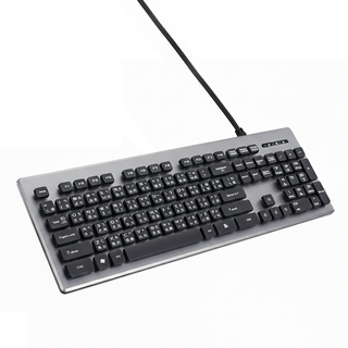 E-books Z3 仿機械手感降噪有線鍵盤，103鍵 USB 2.0接口, 仿機械手感, E-PCG196, 灰色