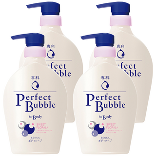 SENKA 專科 超微米完美泡泡沐浴乳 甜蜜花果香, 500ml, 4瓶