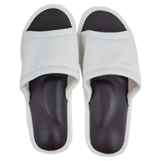 真皮頭層牛皮防滑厚底氣墊室內拖鞋, 頭層牛皮鞋面, PVC防滑鞋底, 27cm, 白色, 1雙