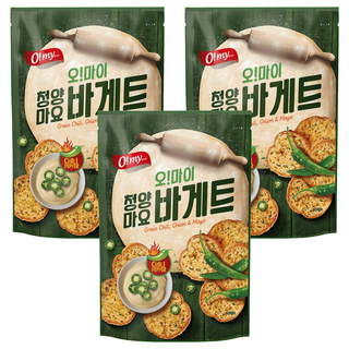 O my food 歐邁福 法式麵包餅乾 青陽辣椒美乃滋口味, 80g, 3包