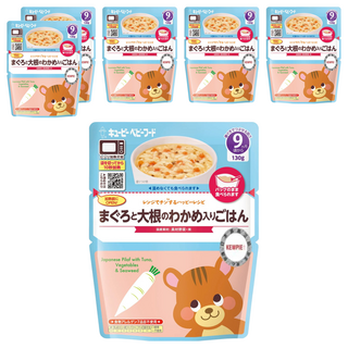 kewpie 海帶芽野菜粥 9M 6包 130g - 寶寶副食品首選, 鮪魚