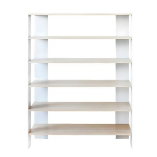 HOPMA 合馬家具 多功能開放式鞋櫃 W506xD243xH913mm, 白橡配白, 6層