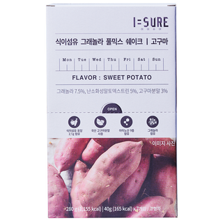 I SURE 格蘭諾拉麥片奶昔粉 地瓜口味 7包入, 280g, 1盒