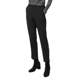 CARET 女款西裝長褲, 刷毛設計, 後腰鬆緊帶, L, 黑色