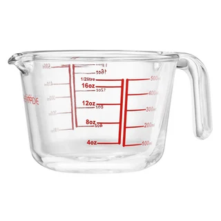 CHEFMADE 學廚 玻璃量杯 500ml 尺寸17x12.9x9cm 高硼硅玻璃, 透明色, 1個