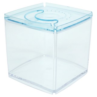 ISTA 伊士達 摩登造型缸 四角缸 可堆疊 迷你水族箱 小魚缸 多肉植物 壓克力缸 鬥魚缸 寵物缸 爬蟲缸, 15.2 x 14.5cm, 藍色, 1個