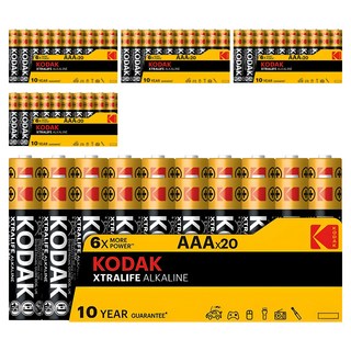 KODAK 柯達 鹼性 XtraLife AAA 電池 散裝, 20入, 5個