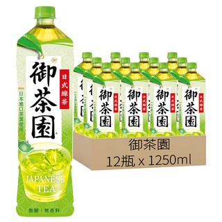 御茶園 特撰日式綠茶 無糖, 1250ml, 12瓶