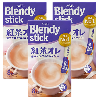 AGF Blendy 紅茶歐蕾 香濃皇家奶茶, 9.5g, 8包, 3盒