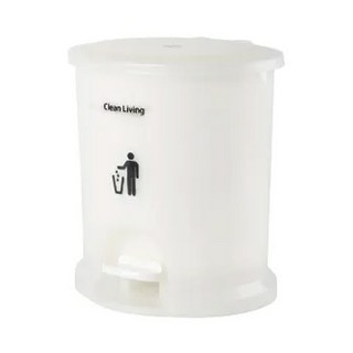 HOUSE 好室喵 美力樂踏式垃圾桶 附內桶 2.5L 腳踏式開蓋, 白色, 180 x 196 x 218mm