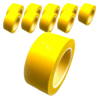 소유티앤이 주차 현장 구획 표시 PVC 바닥 라인 테이프 노랑 폭 50mm x 길이 30m, 10개