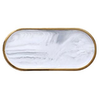 Full-Covered 大理石紋金色托盤 小型, 灰色, 4個