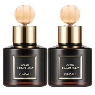 KUNDAL 昆黛爾 車用淨化空氣香薰瓶組 香薰瓶75ml x 2入 + 擴香木棒2支, 海洋夏夜香, 1組