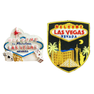 A-ONE 匯旺 拉斯維加斯電箱裝飾 Set, 賭場 Las Vegas電箱 + 美國 拉斯維加, 3.1 Inches x 2.5 Inches + 2.09 Inches x 2.50 Inches
