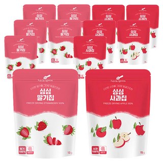 Little Spoon 水果脆片 6包組, 2組, 蘋果口味+草莓口味