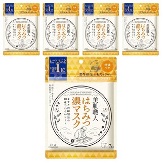 KOSE 高絲 CLEAR TURN 光映透 美肌職人蜂蜜濃潤光澤面膜, 7入, 5包