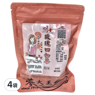 夢大王 玫瑰四物茶包, 6g, 10包, 4袋