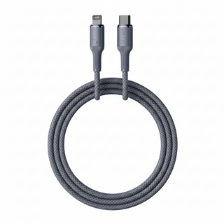 ROMOSS Type-C to Lightning 27W 熔岩鎢金編織充電線, 2m, 藍色鈦, 1條