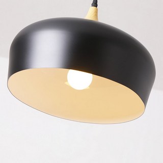 北歐風餐廳單吊燈 寬33公分 高25公分 線長120公分 燈具本體鋁材烤漆 E27燈泡, 黑色