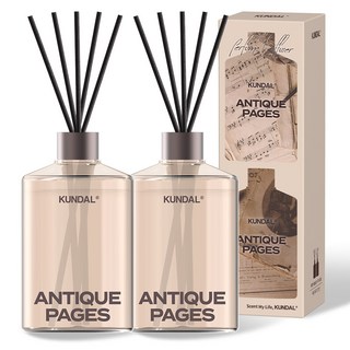 쿤달 대용량 퍼퓸 디퓨저 + 섬유스틱 세트, 앤티크페이지, 500ml, 2개
