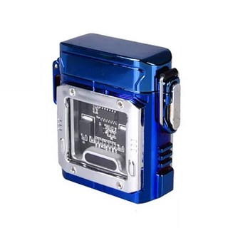 Ad-Forest 湛焰防水雙電弧充電打火機 5.3x6x2cm, 鈦藍色, 1個