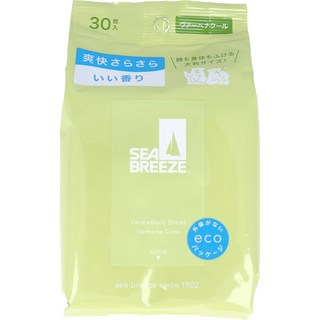 SEA BREEZE 全身用爽身濕紙巾 馬鞭草, 1包, 1入