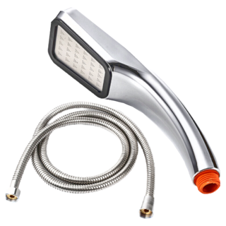 不鏽鋼超強增壓蓮蓬頭全配組 ABS材質 不鏽鋼出水面板 五層電鍍工藝, 1組, 不鏽鋼 鉻色