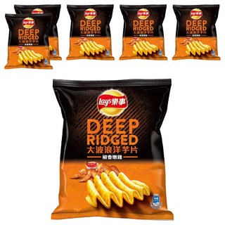 Lay's 樂事 大波浪洋芋片 椒香嫩雞, 30.5g, 6包