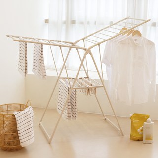 코멧 튼튼한 분체스틸 2단 건조대, 크림