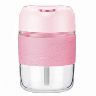 LocknLock 樂扣樂扣 櫻花咕嚕玻璃杯 LLG796PIK PIK-CN-12-GLS 383g 350ml, 櫻花, 1個