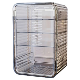 KOLKO 防塵多功能精美收納櫃 4層款 A0186-5 特大, 黑茶棕, 1個