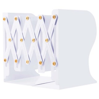 收納部屋 無印風鐵藝伸縮書架 白色 1層 桌面書架 書擋, 小型