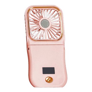 紅點生活 液顯折疊升降手機架掛脖風扇 - F30, 3000mAh電池容量, 180°折疊調節, 帶掛繩, 櫻花粉