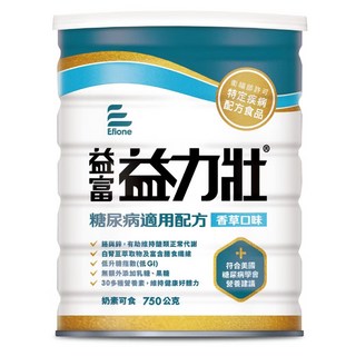 益富 益力壯 糖尿病適用配方 香草, 1罐, 750g