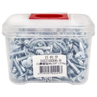 PANRICO 百利世 自攻螺絲 #8x3/4" (250支), 19mm, 1盒