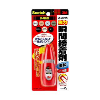3M Scotch 多用途強力瞬間膠接著劑, 液狀速乾型, 適用多種材質, 瓶身設計易擠壓, 1瓶