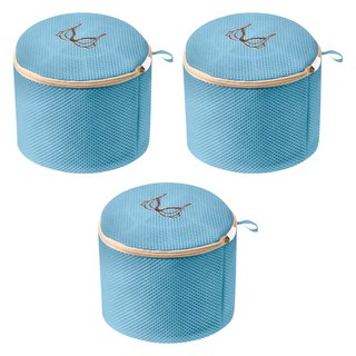 厚款刺繡洗衣袋 內衣款, 藍色, 3個