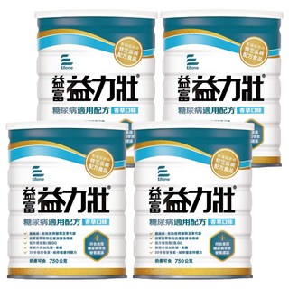 益富 益力壯 糖尿病適用配方 香草, 4罐, 750g