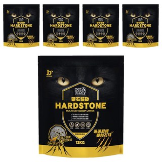 pet story 寵物物語 HARD STONE 硬石貓砂, 清新爽身香味, 12kg, 5袋