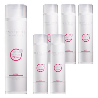 FOOTPURE 第三代鞋蜜粉 玫瑰香氛 穿鞋不穿襪, 100ml, 6瓶