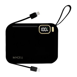 MYCEll 積進科技 MINI AIR PD 20W 快充行動電源 10000mAh 帶線, MY-PC-049, 黑色
