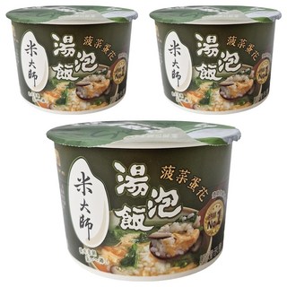 master mi 米大師 湯泡飯 菠菜蛋花, 129g, 3入