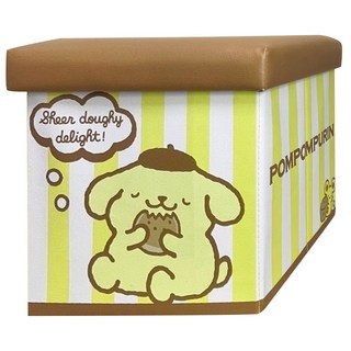 SANRIO 三麗鷗 布丁狗摺疊凳收納箱 30 x 30 x 30cm, 點心時光 黃色, 1個