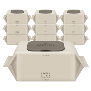 브라운라이프 그레이지 도톰한 대용량 아기물티슈 캡형, 50g, 100매, 10개