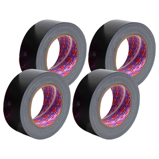 HarVest 蘋果牌 大力膠帶 防水布膠帶 48mm x 25m, 黑色, 4個