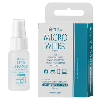 蔵CURA 光學透鏡專用清潔噴霧 50ml + 細纖維拭鏡紙 50張, 1組, CLCS-050 + CP-100