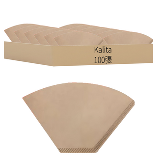 Kalita 102無漂白咖啡濾紙,100張, 錐形設計，適用於2-4人份, 1包